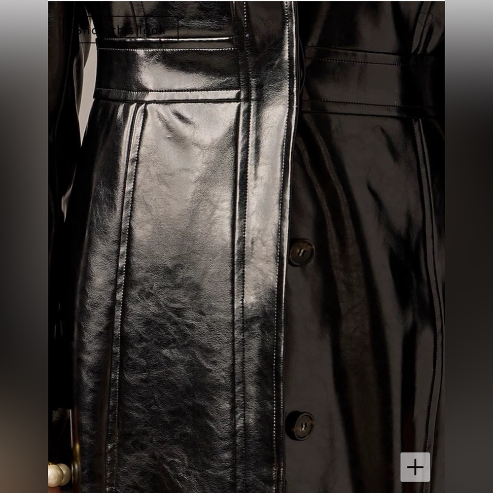 New JCrew Collection lady day topcoat in faux patent leather - Picture 3 of 7